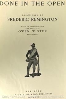 Book: "Done in the Open - Drawings by Frederic Remington", with an Introduction and Verses by Owen Wister 1902