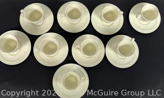 Set of Nine (9) Wedgwood Etruria Barlaston Patrician Ivory Cups and Saucers