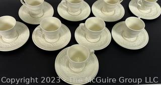 Set of Nine (9) Wedgwood Etruria Barlaston Patrician Ivory Cups and Saucers