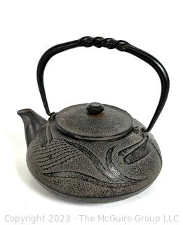 Cast Iron Dragonfly Teapot Nanbu, Iwate Prefecture in Japan, 5 x 5" with handle