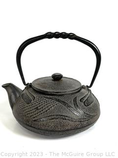 Cast Iron Dragonfly Teapot Nanbu, Iwate Prefecture in Japan, 5 x 5" with handle