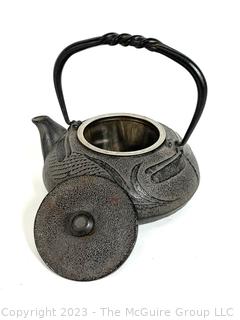 Cast Iron Dragonfly Teapot Nanbu, Iwate Prefecture in Japan, 5 x 5" with handle