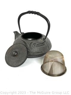 Cast Iron Dragonfly Teapot Nanbu, Iwate Prefecture in Japan, 5 x 5" with handle