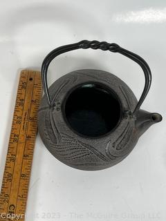 Cast Iron Dragonfly Teapot Nanbu, Iwate Prefecture in Japan, 5 x 5" with handle