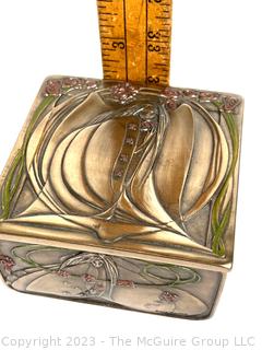 Reproduction Mackintosh Style Art Nouveau Rose Maiden Trinket Box Made by Veronese Design. 4w x 4d x 4h"