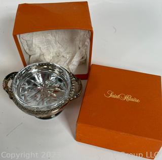 Silver Plate and Crystal Caviar Presentoir Server by Saint Hilaire Paris, In Box