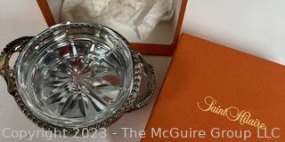 Silver Plate and Crystal Caviar Presentoir Server by Saint Hilaire Paris, In Box