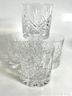 Set of Four (4) Thomas Webb Crystal Rocks Glasses in Original Box.