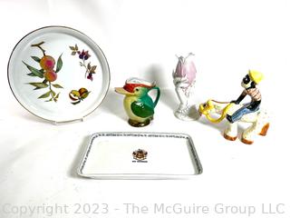 Group of Porcelain Items Including  Kookaburra  Pitcher or Jug Made in Czechoslovakia