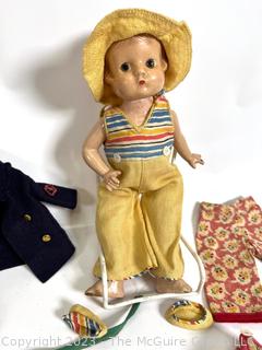 1920's Patsyette (Patsy Ann) 9" Composition Doll By Effanbee with Clothes and Accessories Made by Wee Wuns and Glad Togs.  Sold by family of original owner and was purchased at Frederick & Nelson Department Store in Seattle WA.