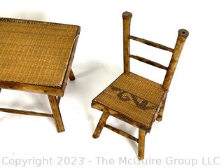 Antique Asian Bamboo Doll Furniture, c. 1920s