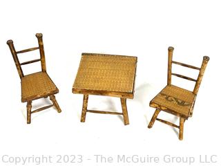 Antique Asian Bamboo Doll Furniture, c. 1920s