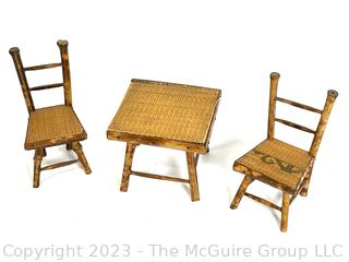 Antique Asian Bamboo Doll Furniture, c. 1920s