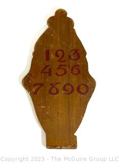 Antique Wood Hand Painted Alphabet and Numbers Teaching Toy, c. 1800s.  10"T