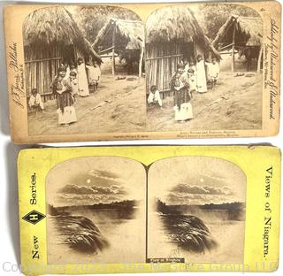 Vintage Stereoscope and Cards - American and International ~ 60 cards