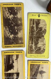 Vintage Stereoscope and Cards - American and International ~ 60 cards