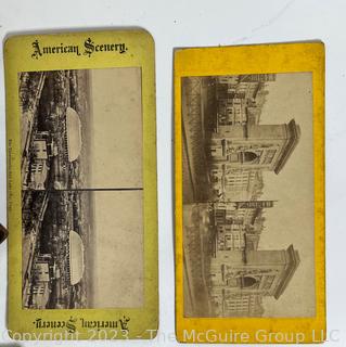 Vintage Stereoscope and Cards - American and International ~ 60 cards