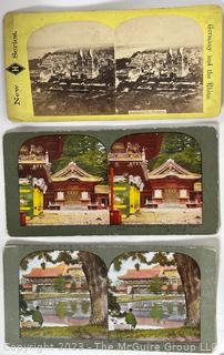 Vintage Stereoscope and Cards - American and International ~ 60 cards