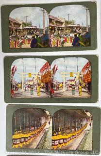 Vintage Stereoscope and Cards - American and International ~ 60 cards