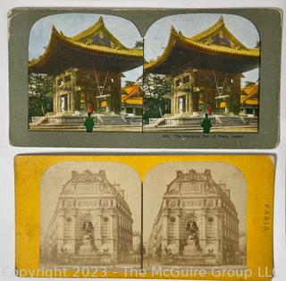 Vintage Stereoscope and Cards - American and International ~ 60 cards