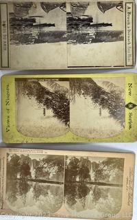 Vintage Stereoscope and Cards - American and International ~ 60 cards