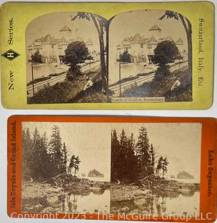 Vintage Stereoscope and Cards - American and International ~ 60 cards