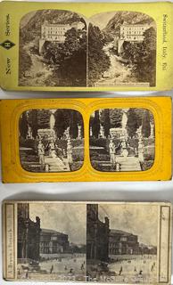 Vintage Stereoscope and Cards - American and International ~ 60 cards