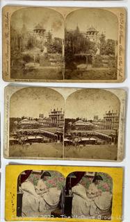 Vintage Stereoscope and Cards - American and International ~ 60 cards