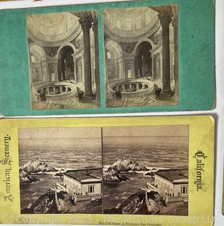 Vintage Stereoscope and Cards - American and International ~ 60 cards