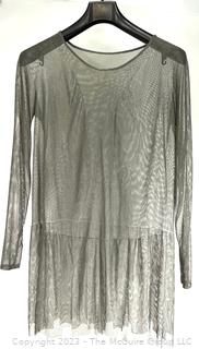 Antique 1920’s Metal Chain Maile Flapper Dress or Tunic with Scalloped Edge.  Some damage.  