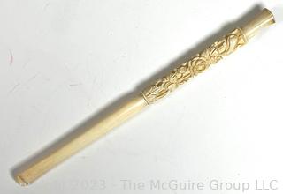 Meerschaum Hand Carved Cigarette Holder. Damaged. 7" long