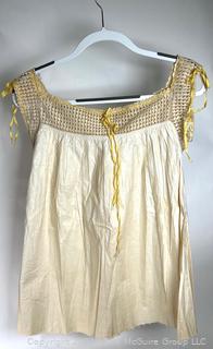 Victorian Hand Made Lace with Silk Ribbon Slip Tunic Top