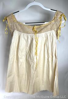 Victorian Hand Made Lace with Silk Ribbon Slip Tunic Top