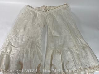 Antique French Linen and Lace Ladies Knickers or Drawers, circa 1800.  