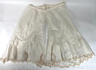 Antique French Linen and Lace Ladies Knickers or Drawers, circa 1800.  