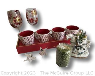 Group of Christmas Holiday Ware Including Fitz & Floyd and Rosenthal