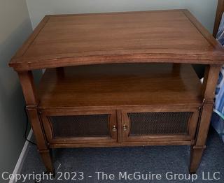 Mid Century Drexel Triune End Table or Night Stand. This is the first of two offered in this auction. 26ʺW × 18ʺD × 23ʺH