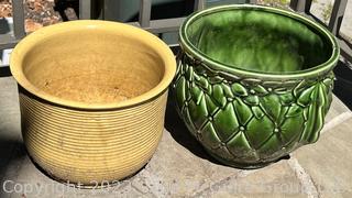 Two (2) Mid Century Pottery Planters