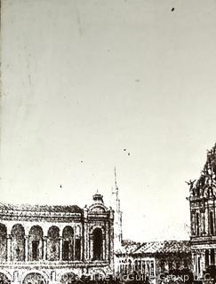 Photo Enlargement of Print Of The Plaza De Armas in Santiago Chili Laminated On Board 24 x 16"