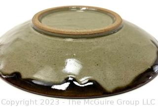 Artisan Made Hand Thrown Pottery Art Bowl with Glaze Finish.  9.5" Diameter