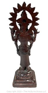 Indonesian Javanese Standing Bronze Coated Shiva Statue  