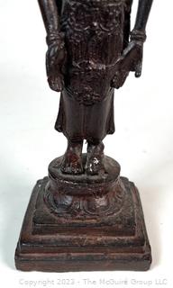 Indonesian Javanese Standing Bronze Coated Shiva Statue  