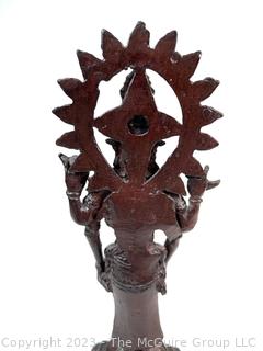 Indonesian Javanese Standing Bronze Coated Shiva Statue  