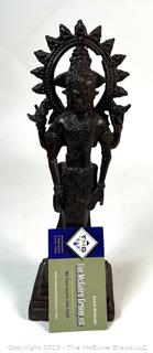 Indonesian Javanese Standing Bronze Coated Shiva Statue  