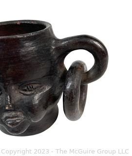 Barro Negro Black Clay Face Mug Made in Oaxaca Mexico