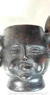 Barro Negro Black Clay Face Mug Made in Oaxaca Mexico