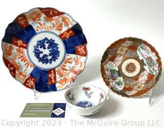 Three (3) Antique Japanese Porcelain Hand Painted Imari Bowls