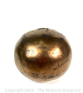 Artisan Made Hammered Brass Ball Vase.  