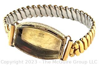 14kt Yellow Gold Wrist Watch Case and Band.  15.5 grams total weight including band.  