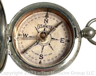 1917 Engineering Department WW1 USANITE Military Compass and CHAMP Made in Austria Cigarette Lighter